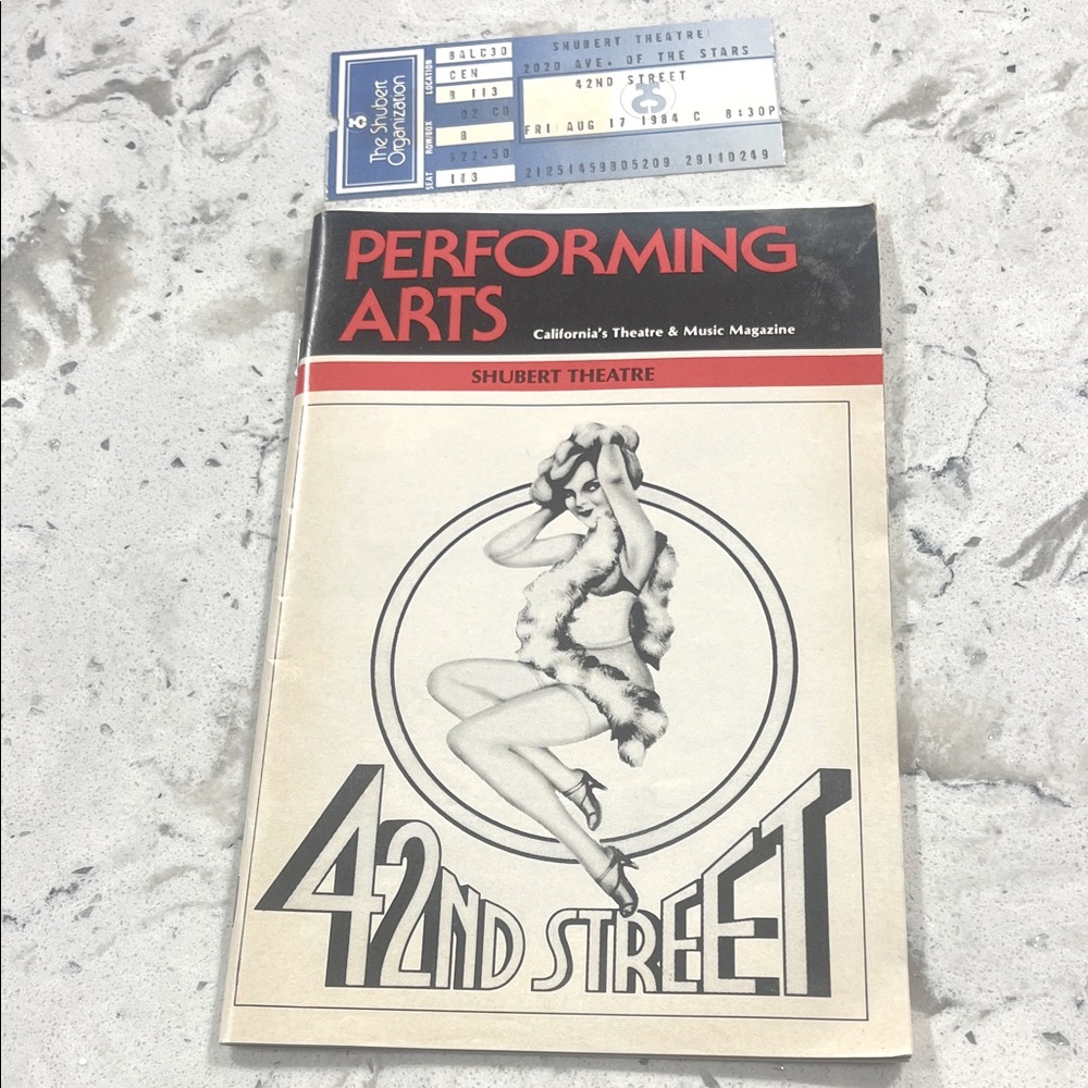 EUC Vintage Shubert Theatre 42nd St. Musical playbook Friday, August 17, 1984.